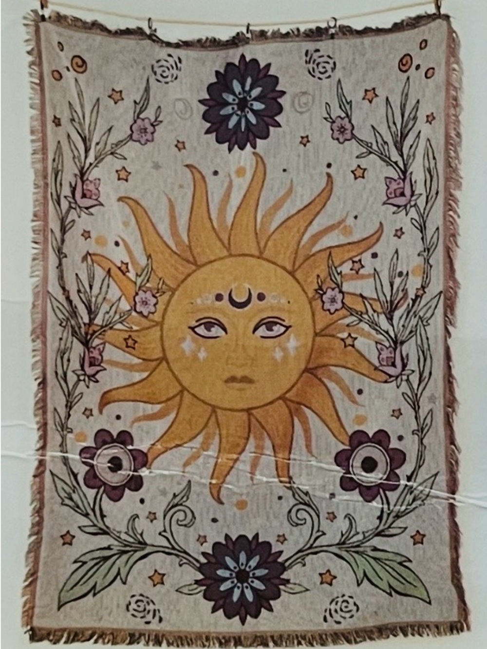 Sun Face Tapestry Wall Hanging Boho